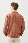 Ra Denim-Tenedos Regular Fit Brown Men’s Linen Shirt - Back View