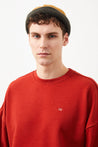  Ra Denim-Ziggy Crop Oversize Red Men's Sweatshirt-3