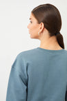 Detail of Ra Denim-Vita Crop Oversize Blue Women's Sweatshirt