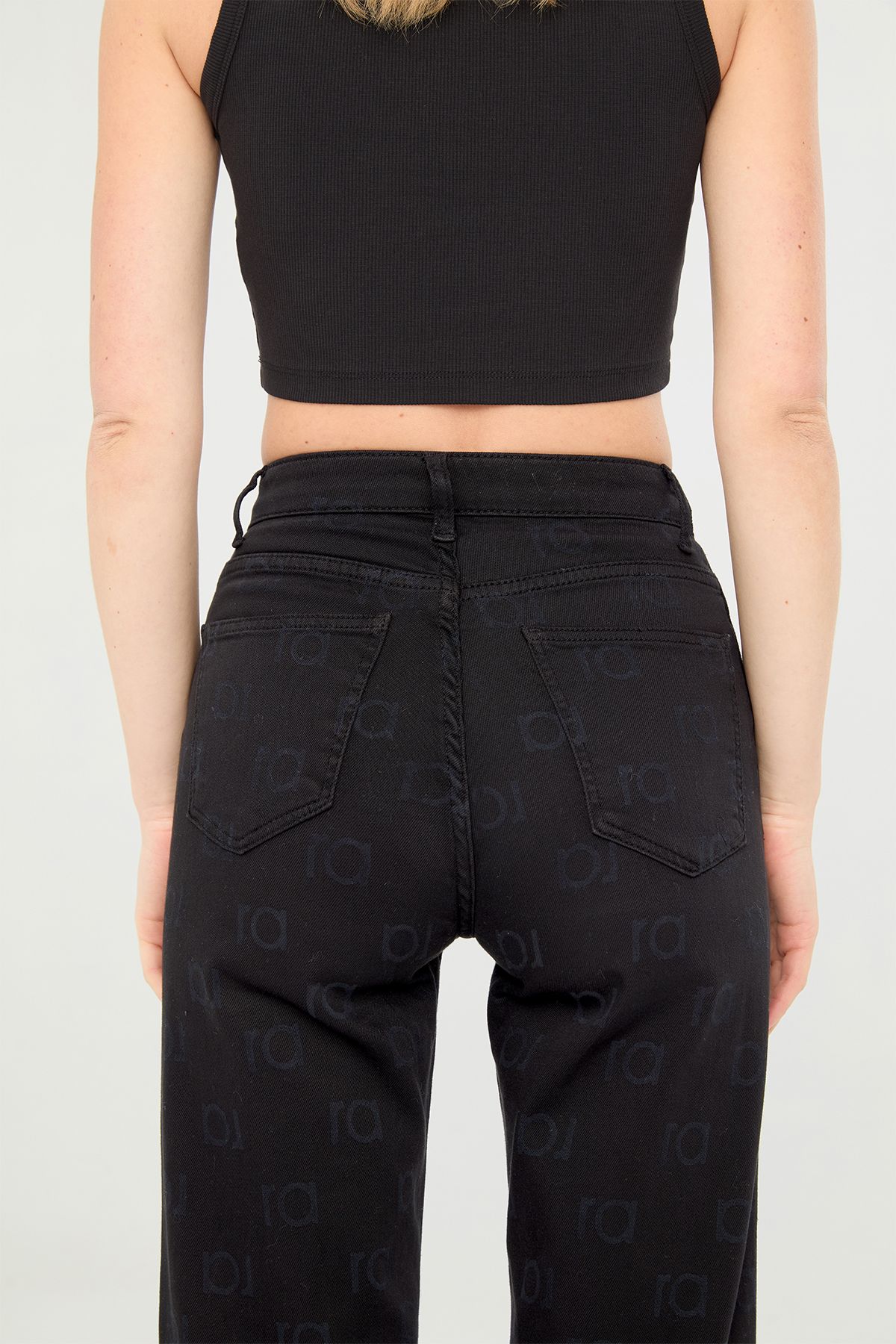 Odin Wide Leg Fit Black Ra Logo Women's Jeans