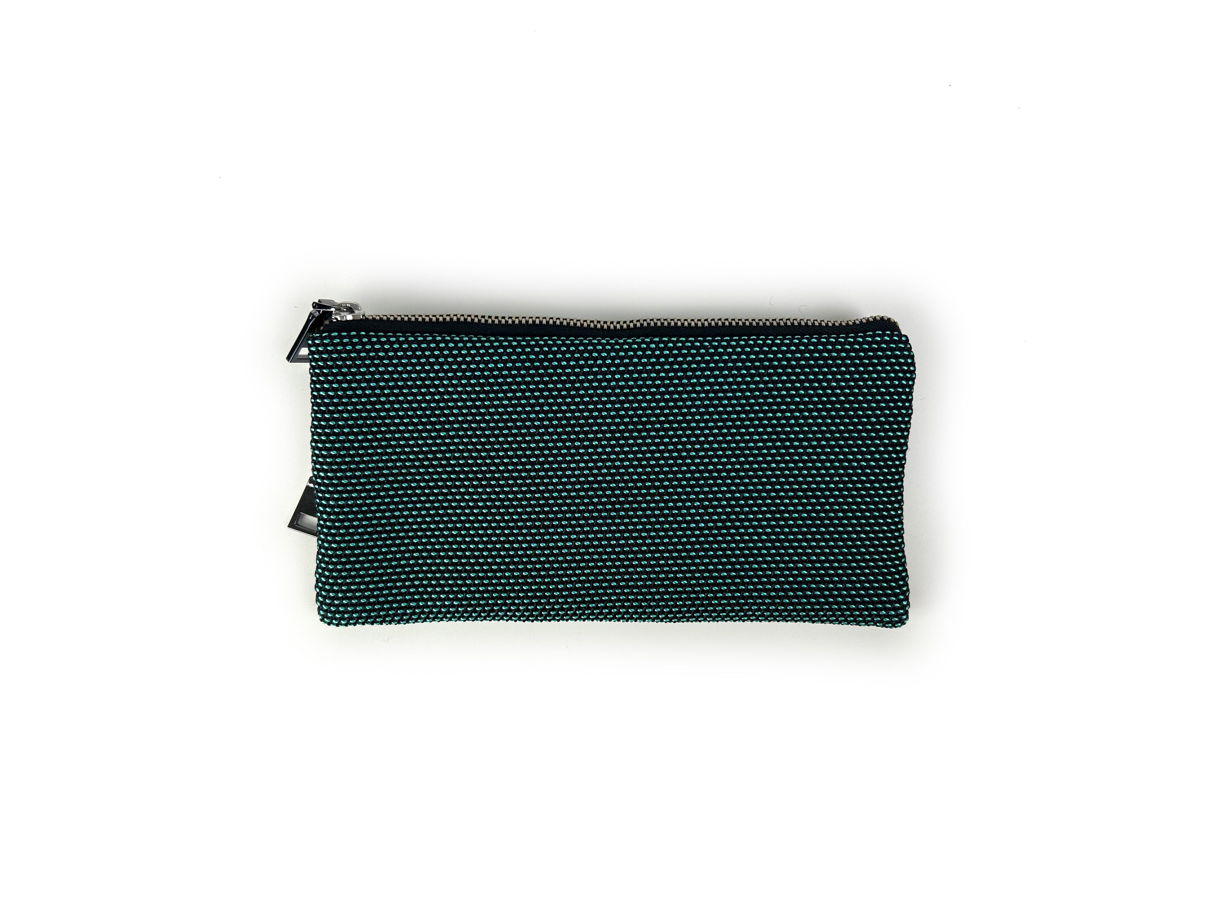 The Reverse Side of the Black Leather Green Fabric Mix Pencil Case by Alberto Olivero 