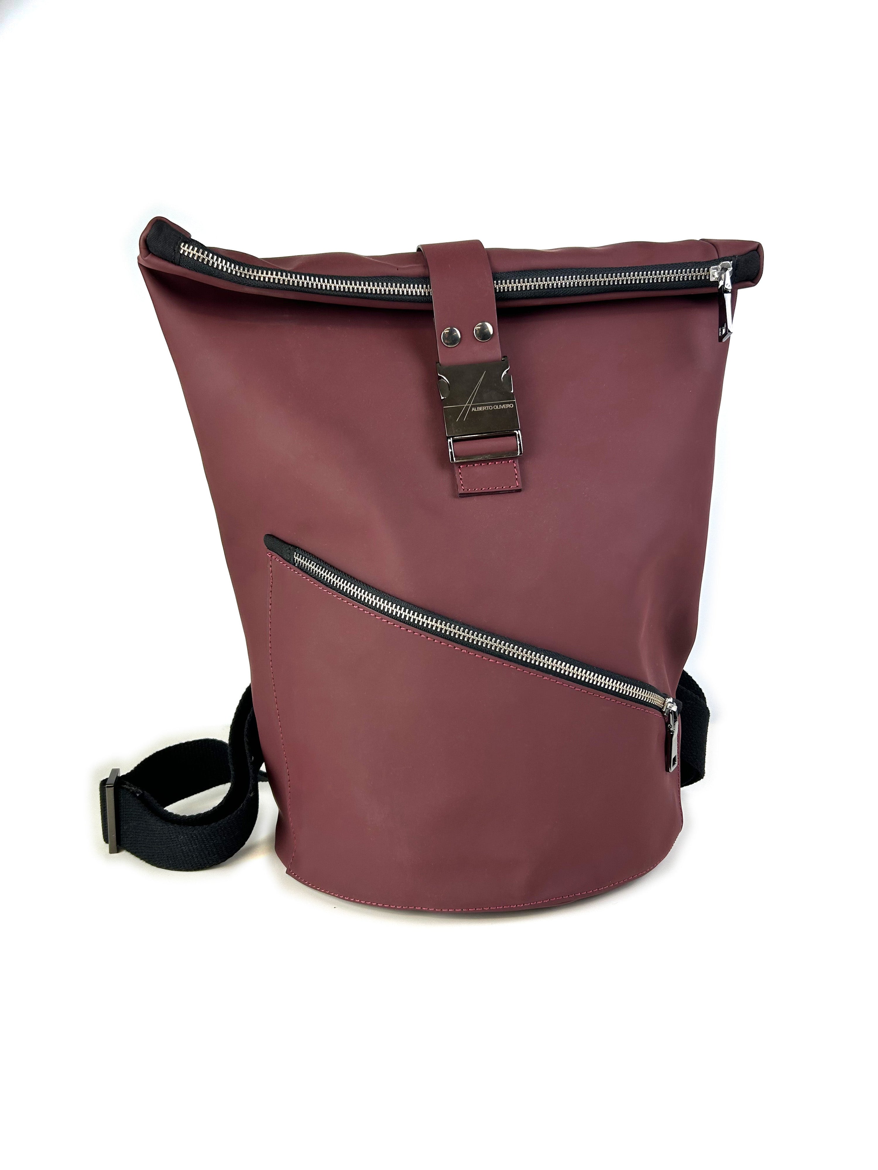 Bordeaux  HADLEY Waterproof Backpack featuring external front pocket with diagonal zip and protective case