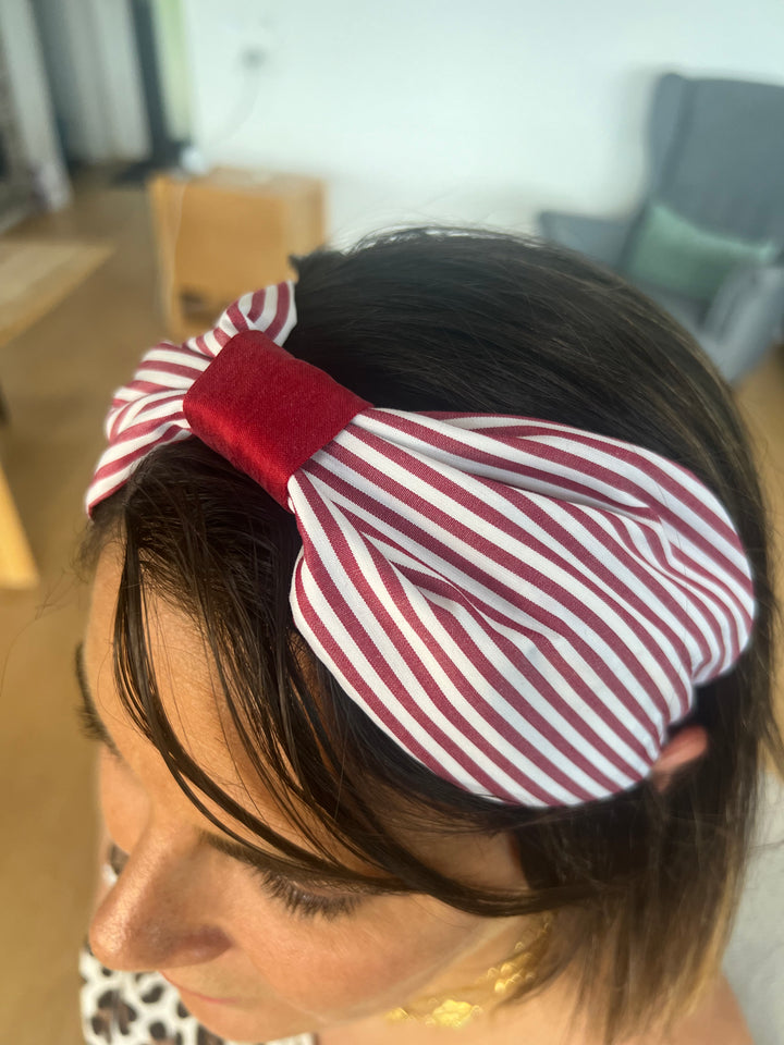 Portofino Red and White Striped Hairband