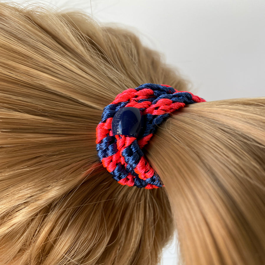 The Original Kknekki Hair Elastic in Indigo Pink Stripes for all hair types