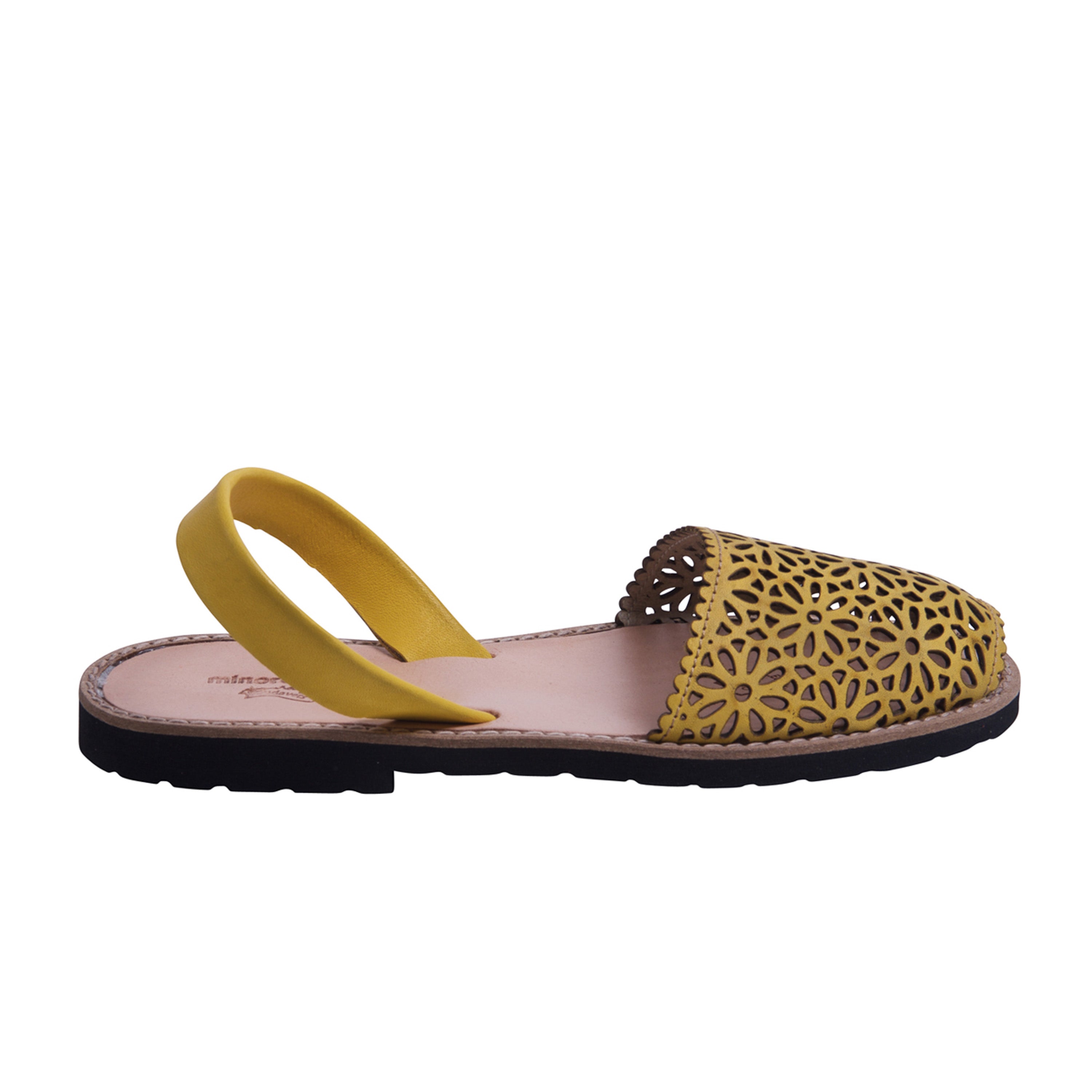 Yellow Moucaharbie Leather Sandals by Minorquines