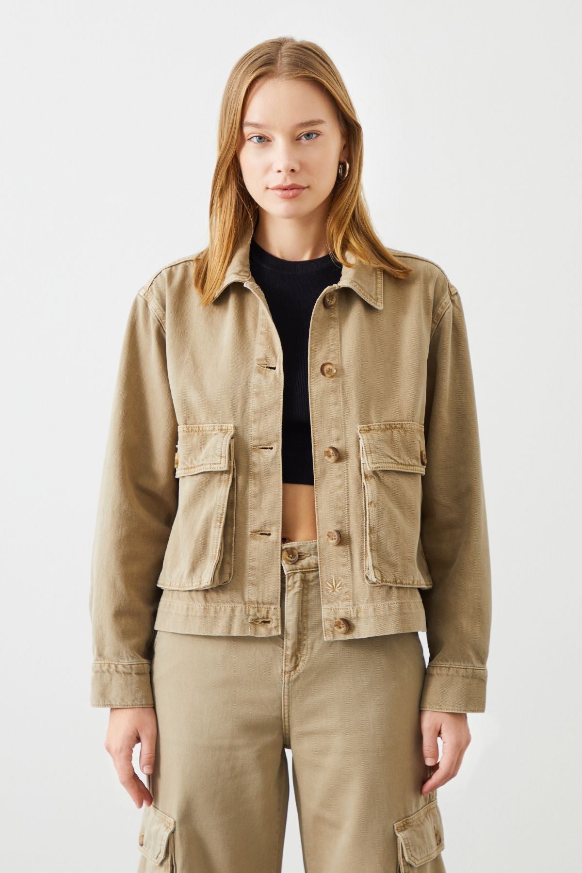  Ra Denim-Lima Beige Women's Hemp Jacket-2