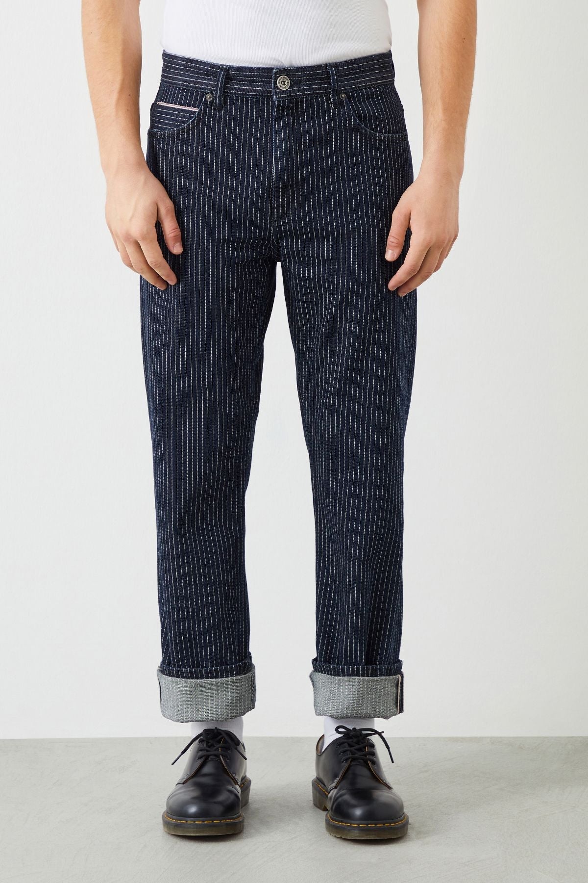  Ra Denim-Drej Loose Fit Striped Selvedge Men's Jeans-3