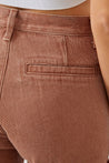 Close-up of the back pocket detail on the Mira Boyfriend Fit Chinos.