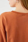 100% Cotton Fabric  Ra Denim-Vita  Crop Oversize Orange Women's Sweatshirt