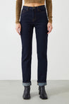 On-trend MIRA Boyfriend Fit Dark Blue Selvedge Women's Jeans for the style-savvy.